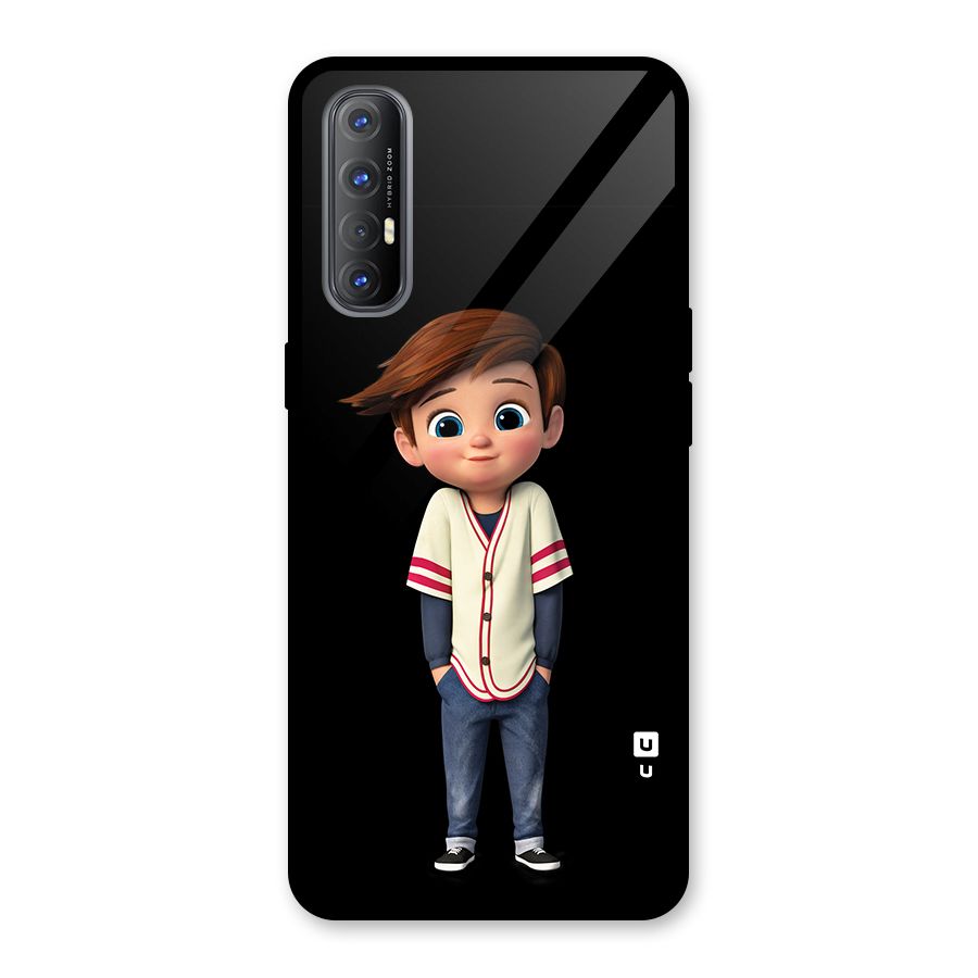 Cute Boy Tim Glass Back Case for Oppo Reno3 Pro