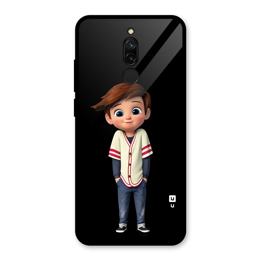 Cute Boy Tim Glass Back Case for Redmi 8