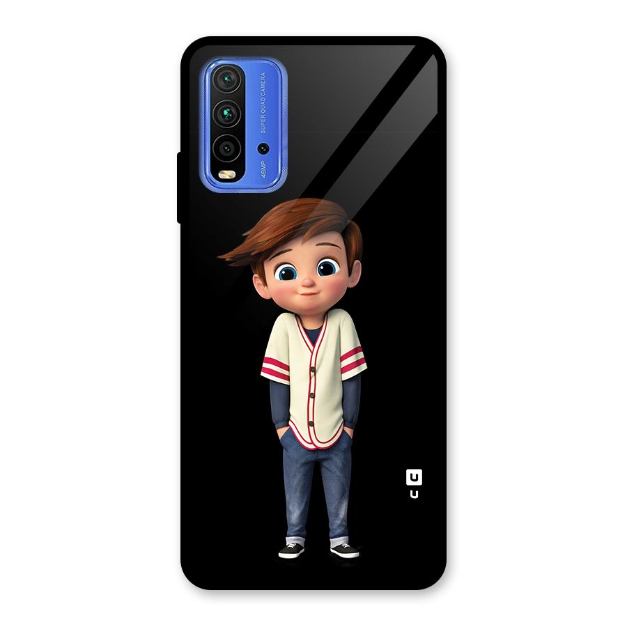 Cute Boy Tim Glass Back Case for Redmi 9 Power