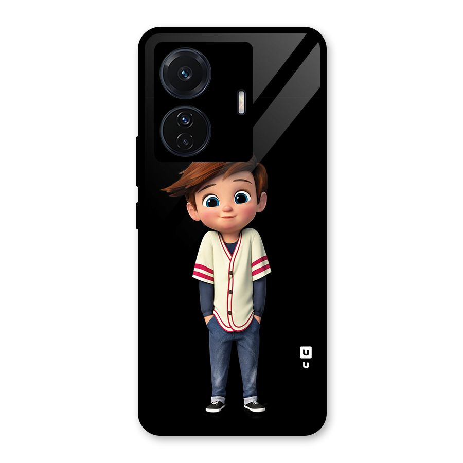 Cute Boy Tim Glass Back Case for Vivo T1 Pro