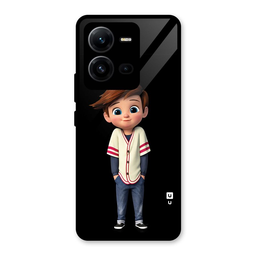 Cute Boy Tim Glass Back Case for Vivo V25