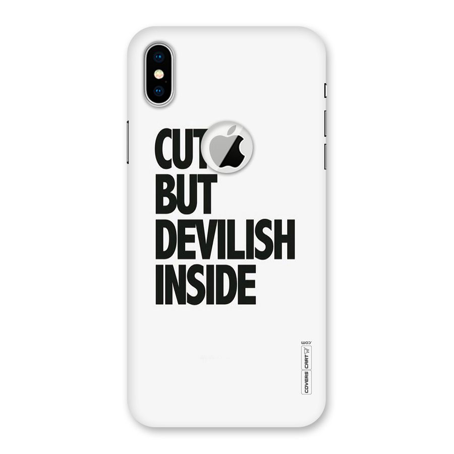 Cute But Devil Back Case for iPhone X Logo Cut