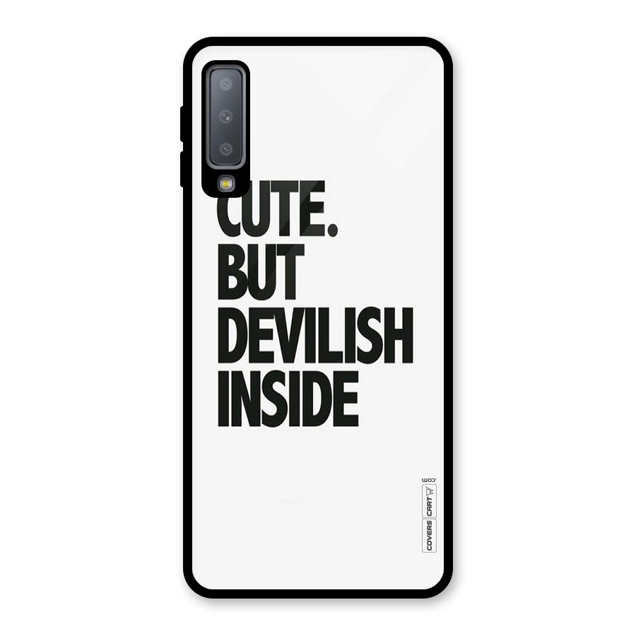 Cute But Devil Glass Back Case for Galaxy A7 (2018)