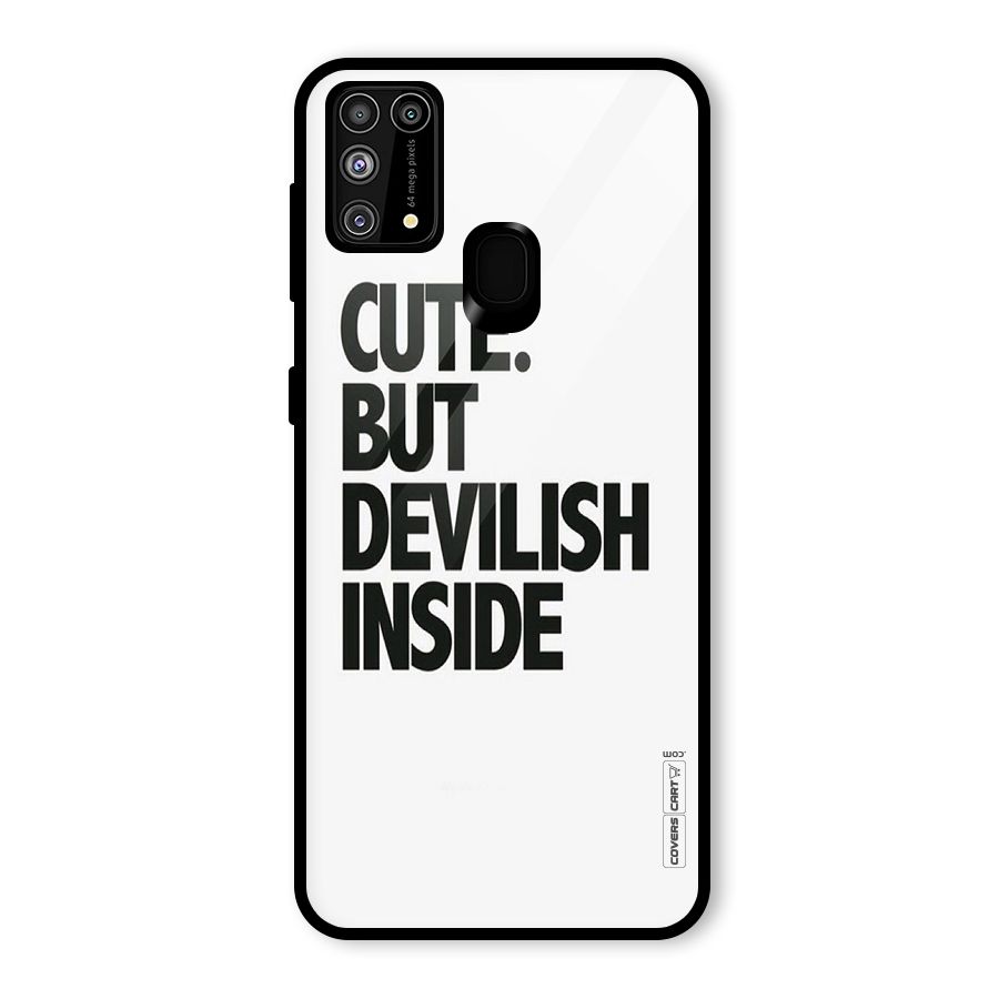 Cute But Devil Glass Back Case for Galaxy M31