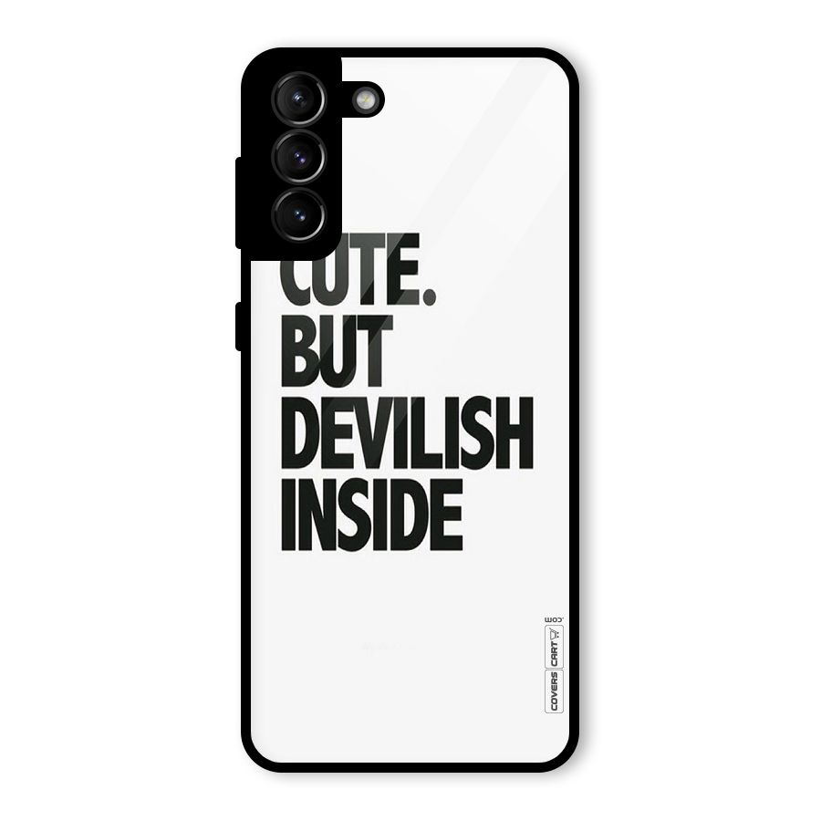 Cute But Devil Glass Back Case for Galaxy S21 Plus