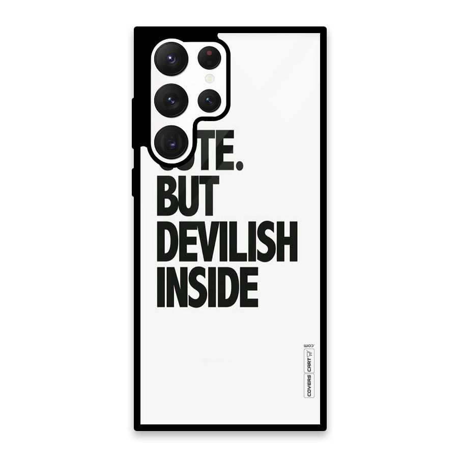 Cute But Devil Glass Back Case for Galaxy S22 Ultra 5G