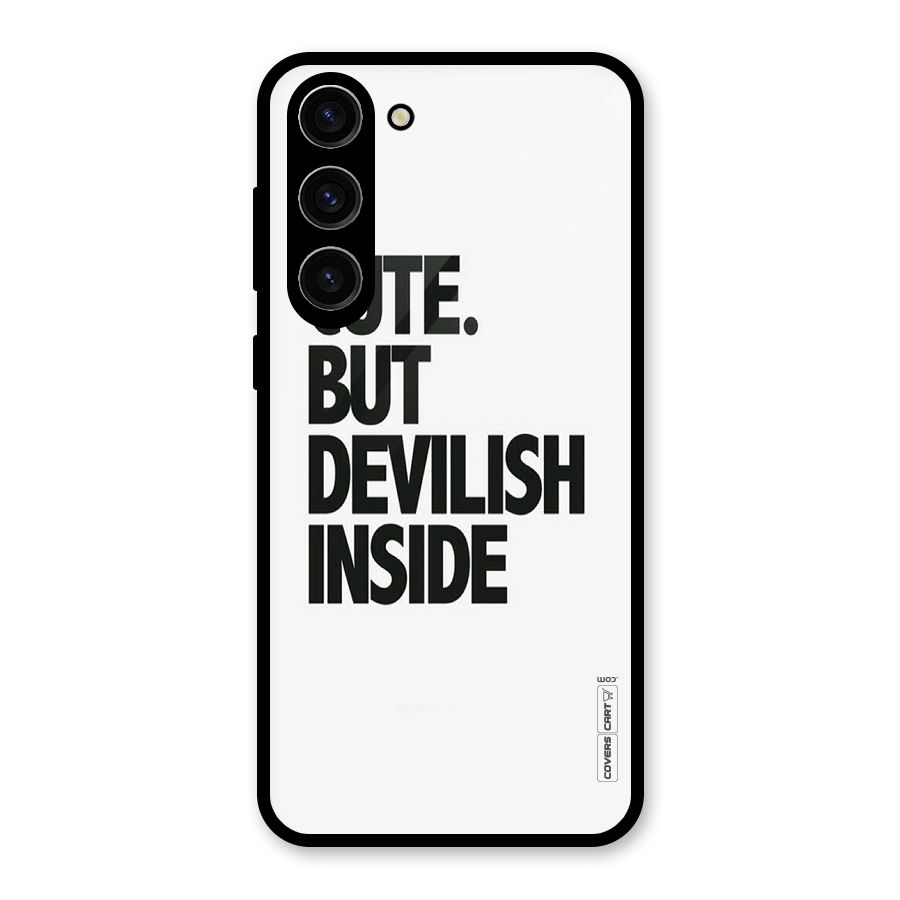 Cute But Devil Glass Back Case for Galaxy S23 Plus