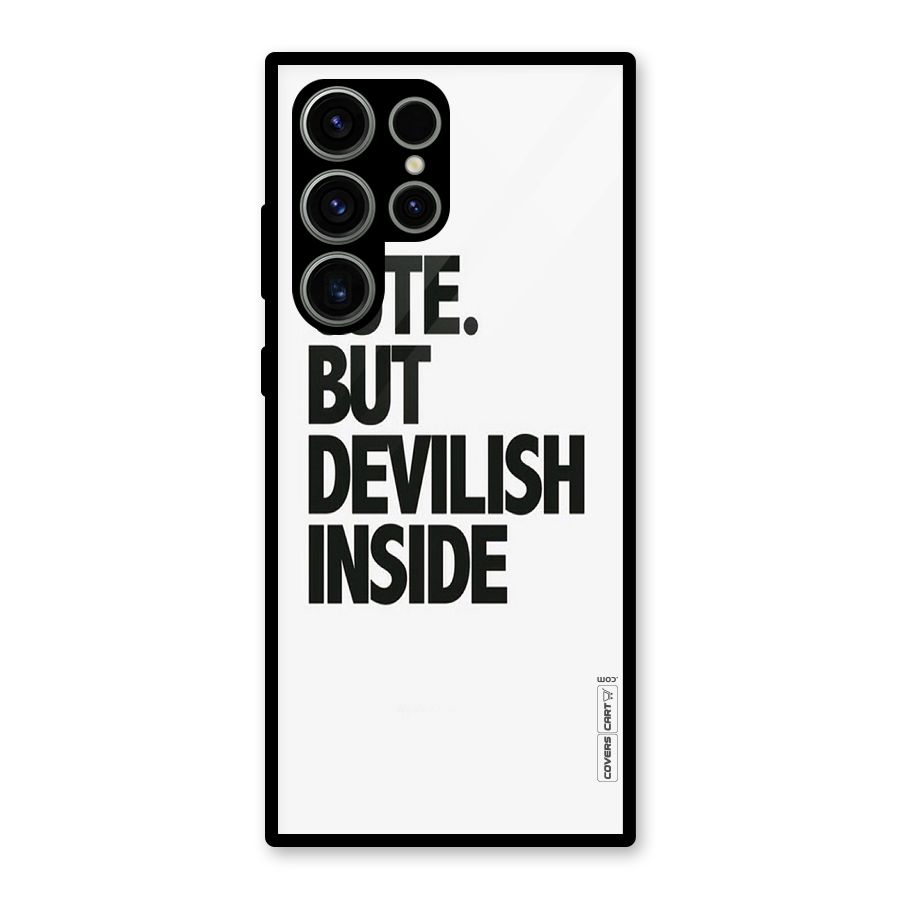 Cute But Devil Glass Back Case for Galaxy S23 Ultra