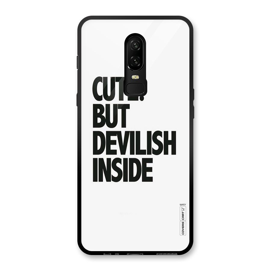 Cute But Devil Glass Back Case for OnePlus 6