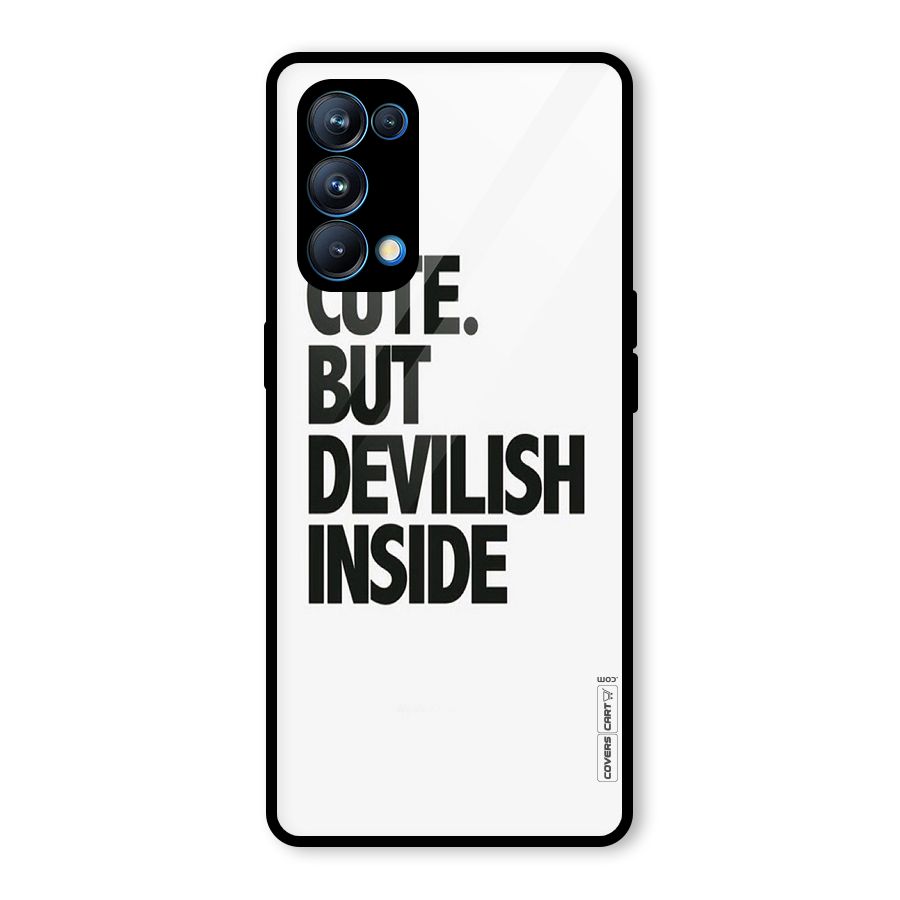 Cute But Devil Glass Back Case for Oppo Reno5 Pro 5G