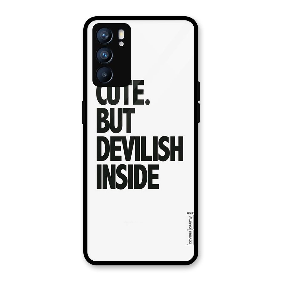 Cute But Devil Glass Back Case for Oppo Reno6 5G