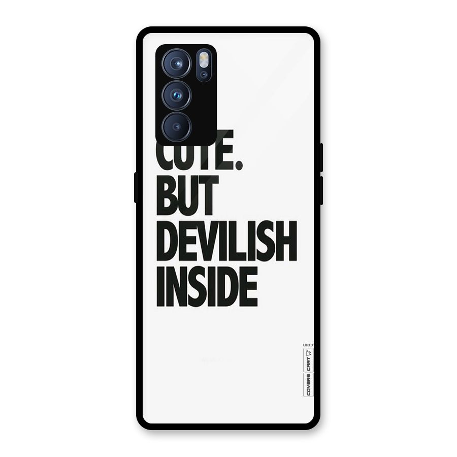 Cute But Devil Glass Back Case for Oppo Reno6 Pro 5G