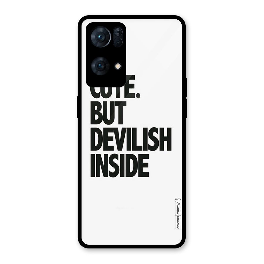 Cute But Devil Glass Back Case for Oppo Reno7 Pro 5G