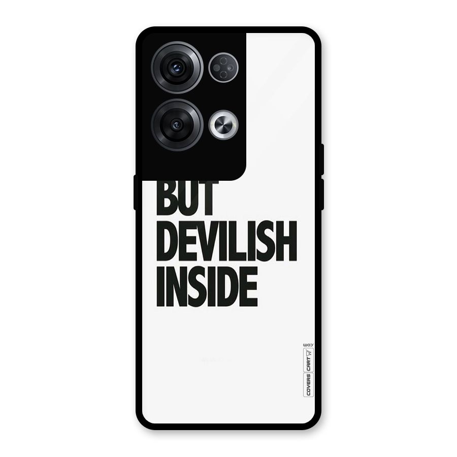 Cute But Devil Glass Back Case for Oppo Reno8 Pro 5G