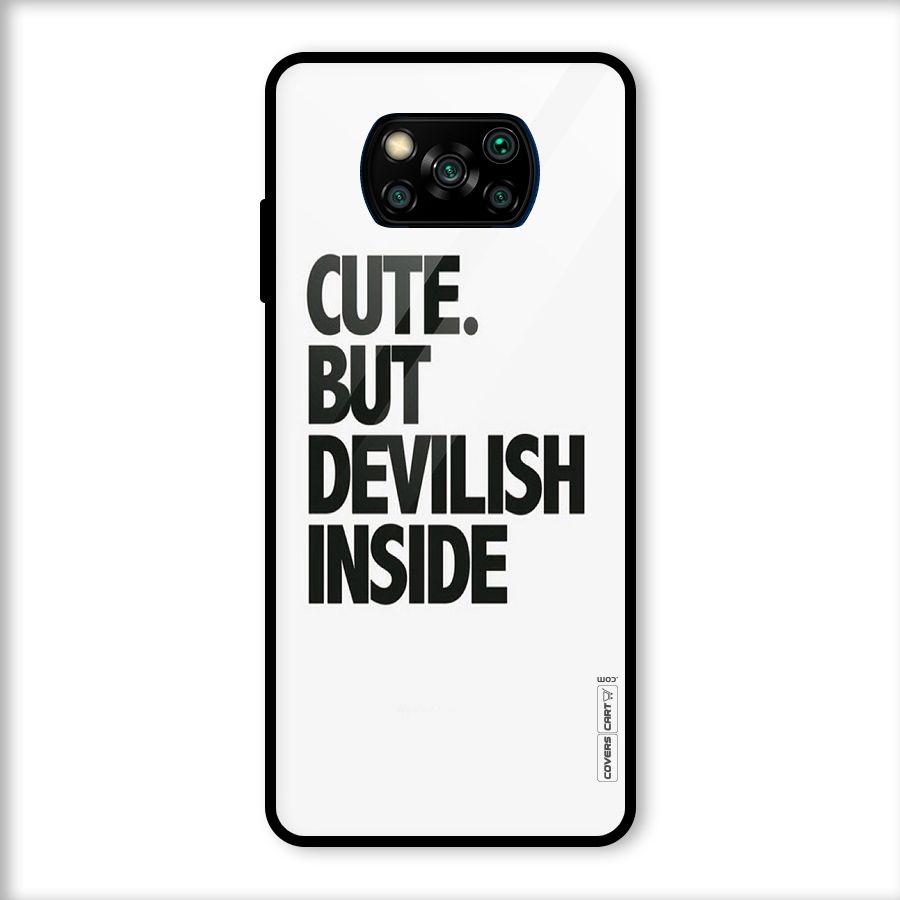 Cute But Devil Glass Back Case for Poco X3