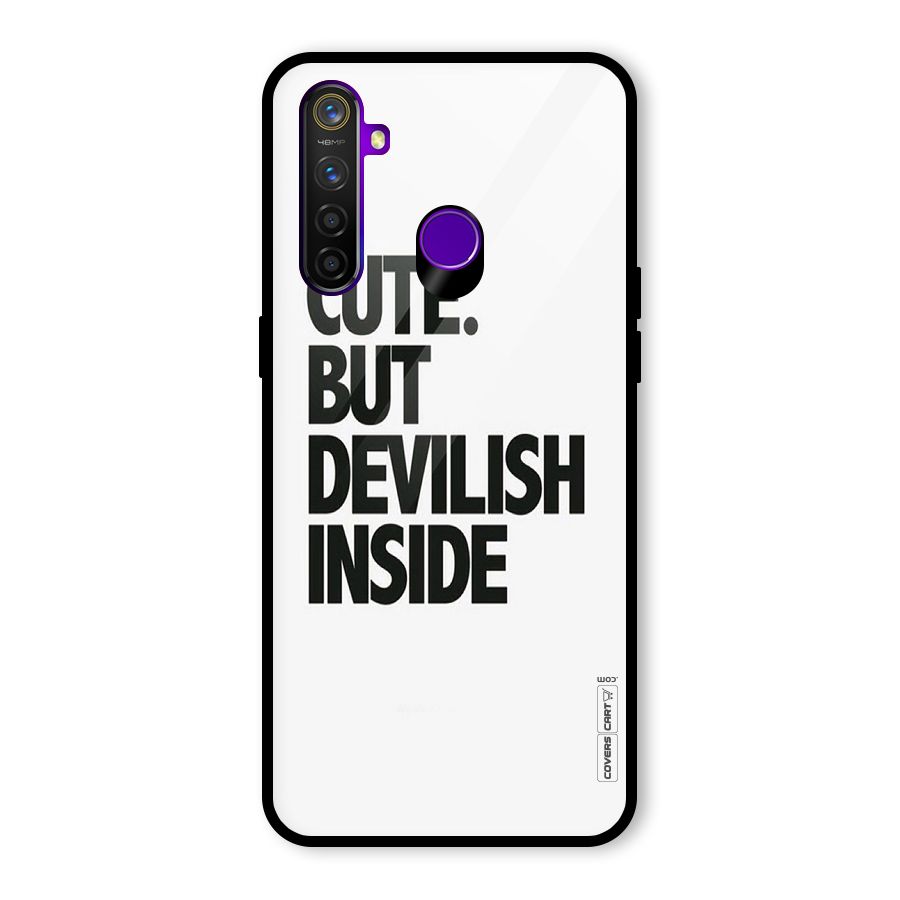 Cute But Devil Glass Back Case for Realme 5 Pro