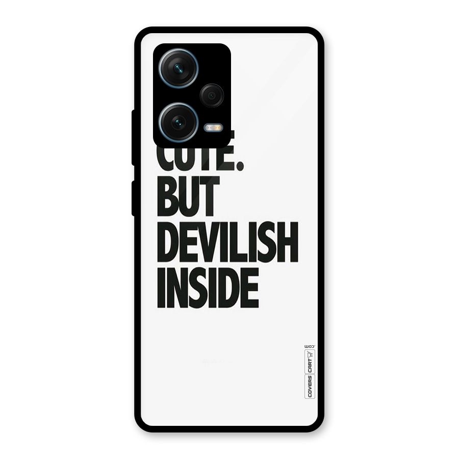 Cute But Devil Glass Back Case for Redmi Note 12 Pro Plus 5G