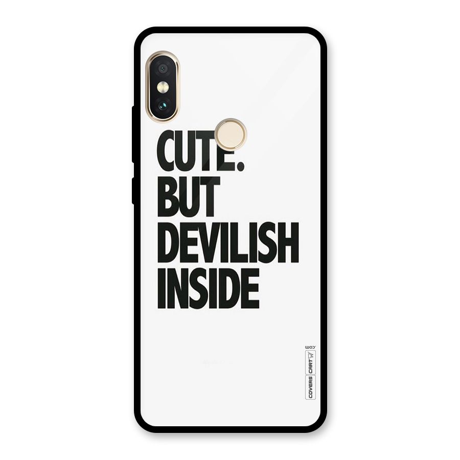 Cute But Devil Glass Back Case for Redmi Note 5 Pro
