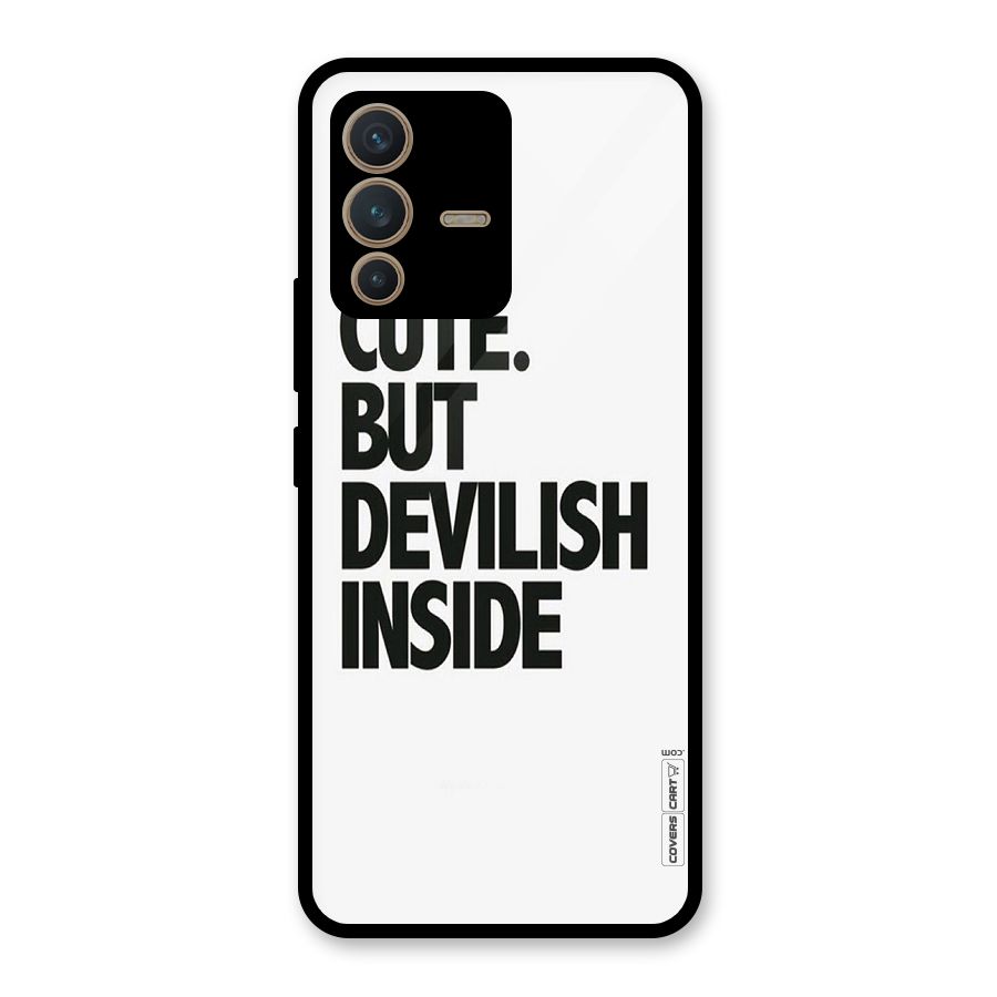 Cute But Devil Glass Back Case for Vivo V23 5G