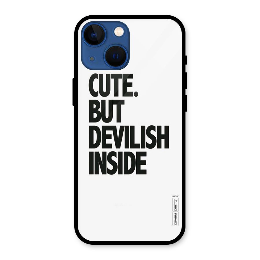 Cute But Devil Glass Back Case for iPhone 13 Mini