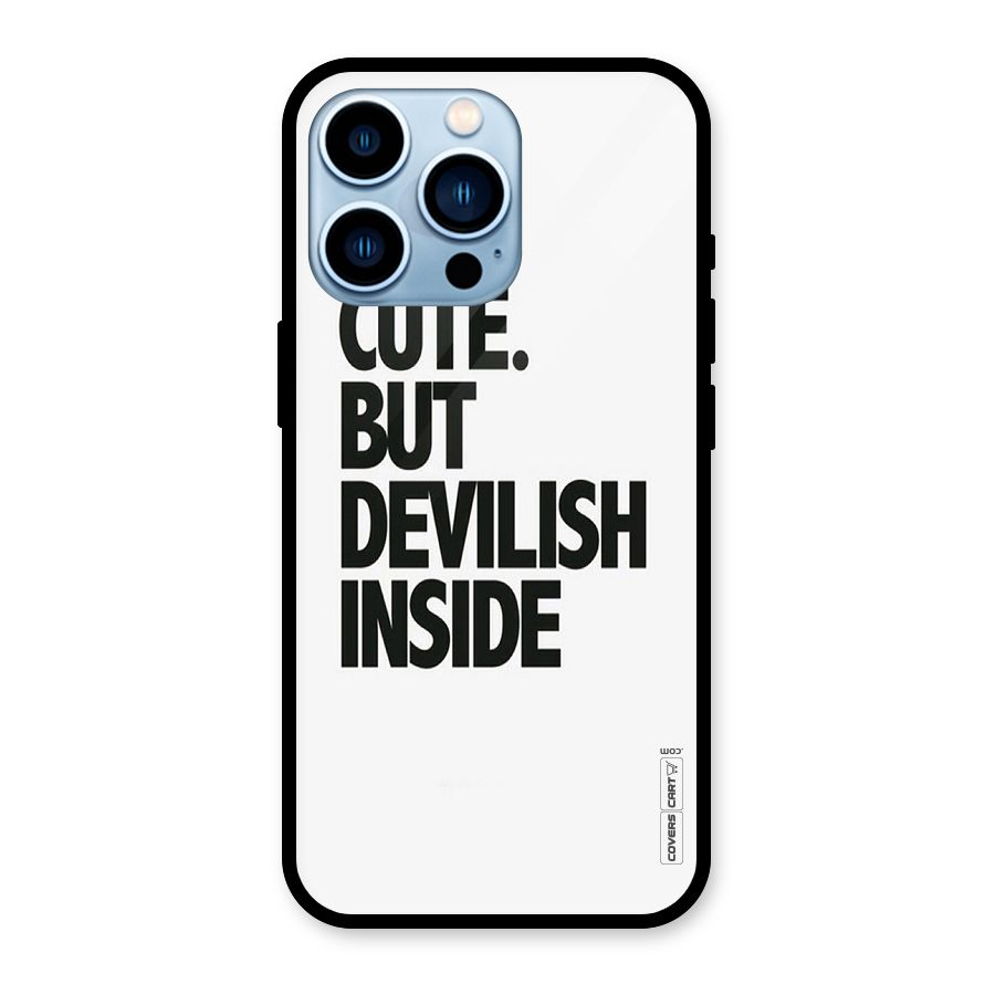Cute But Devil Glass Back Case for iPhone 13 Pro