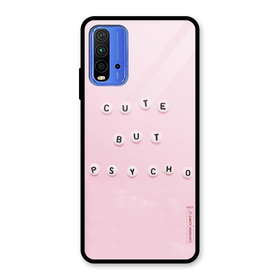 Cute But Psycho Glass Back Case for Redmi 9 Power