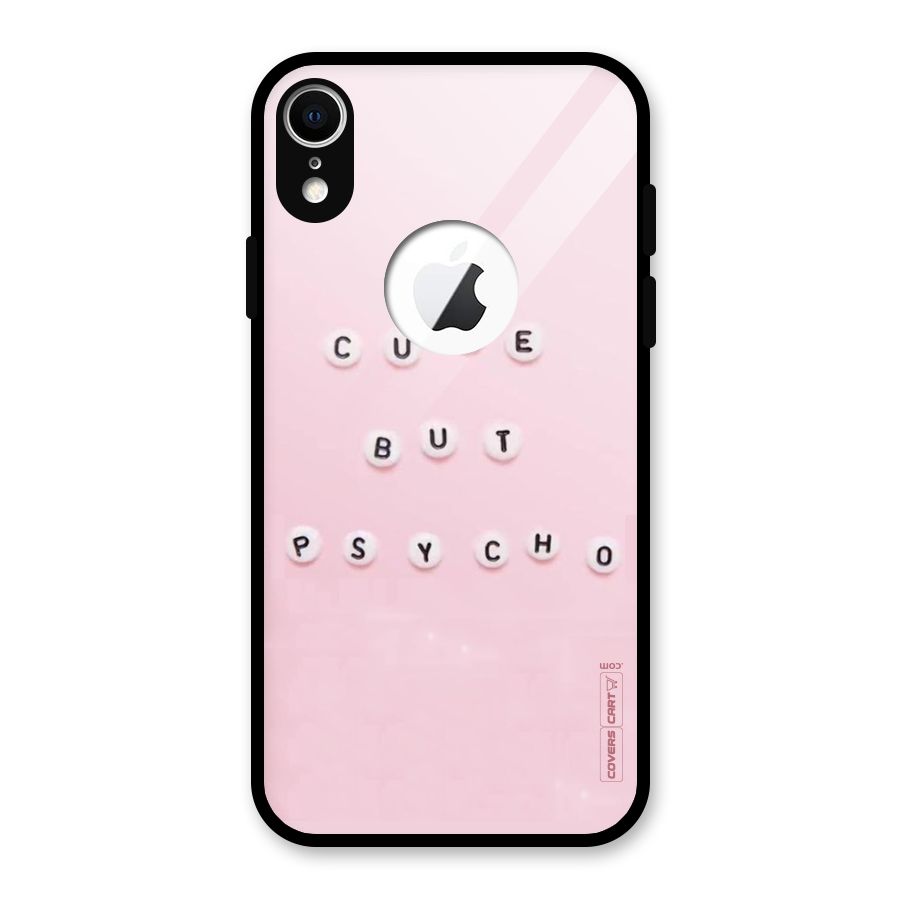 Cute But Psycho Glass Back Case for iPhone XR Logo Cut