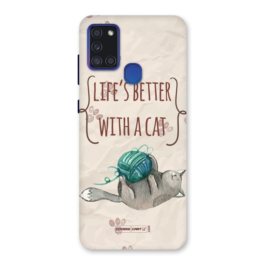 Cute Cat Back Case for Galaxy A21s
