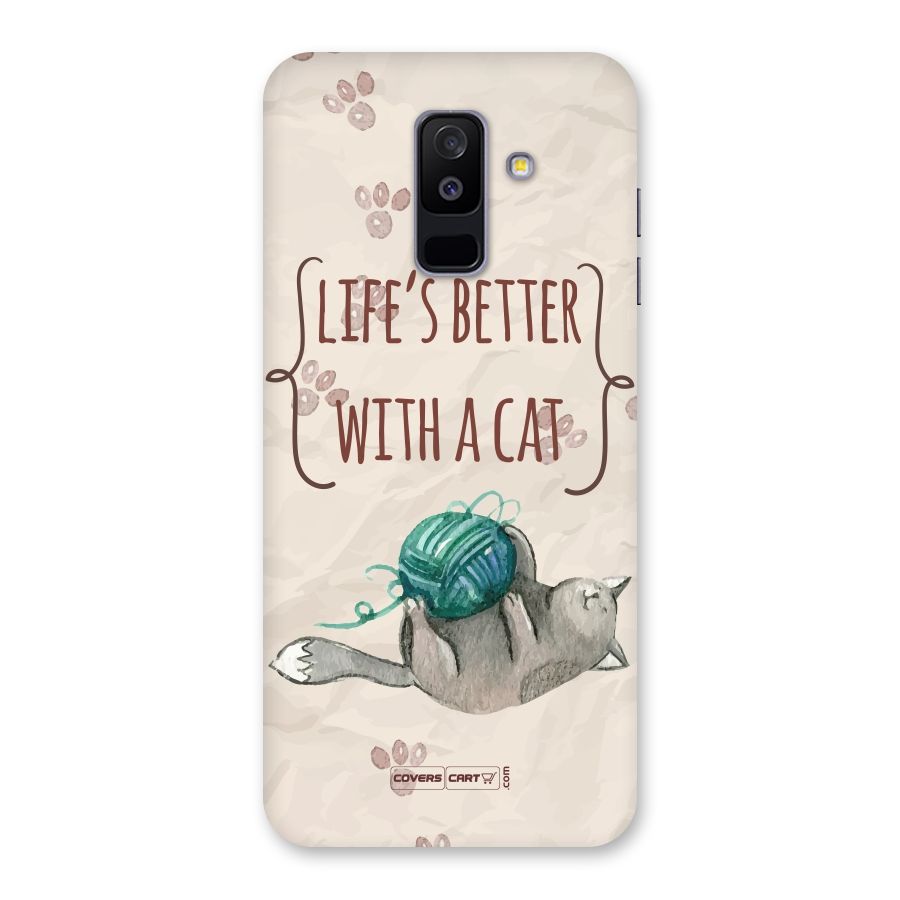Cute Cat Back Case for Galaxy A6 Plus