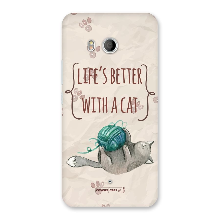 Cute Cat Back Case for HTC U11