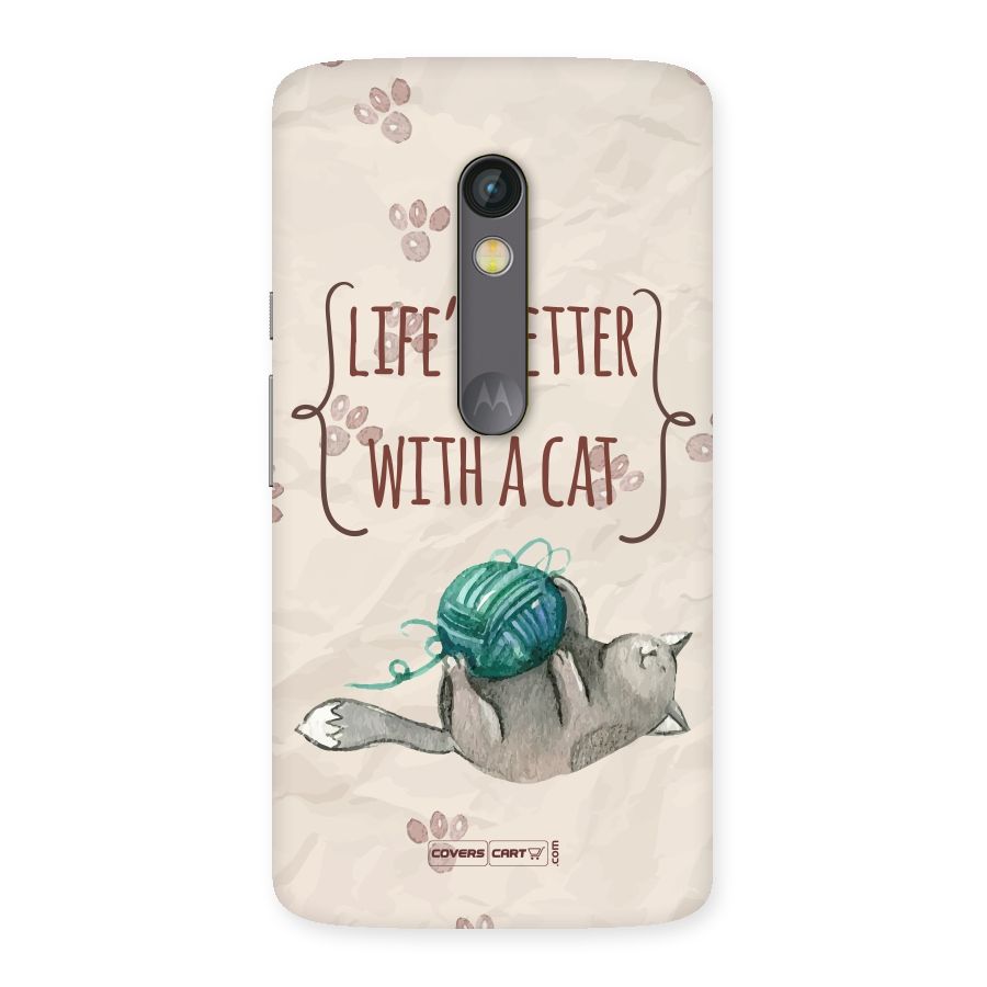 Cute Cat Back Case for Moto X Play