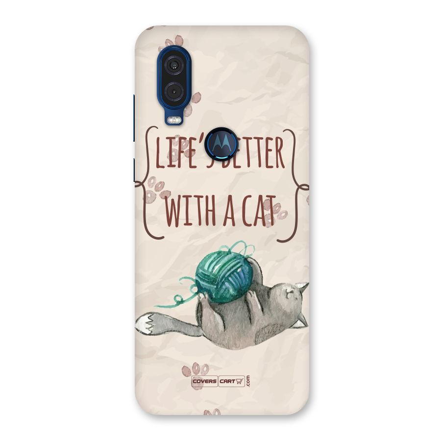 Cute Cat Back Case for Motorola One Vision