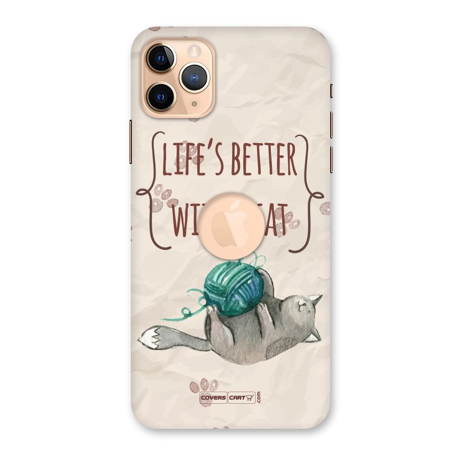 Cute Cat Back Case for iPhone 11 Pro Max Logo Cut