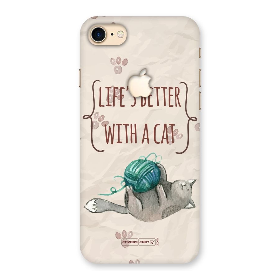 Cute Cat Back Case for iPhone 7 Apple Cut
