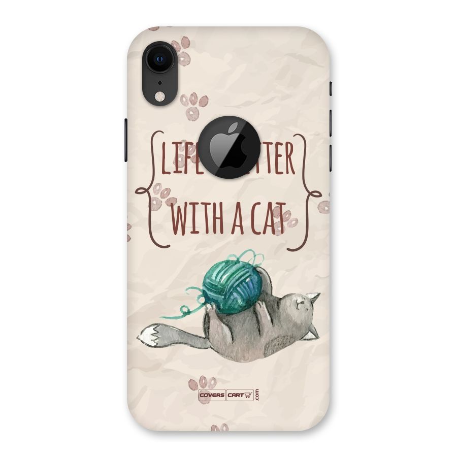 Cute Cat Back Case for iPhone XR Logo Cut