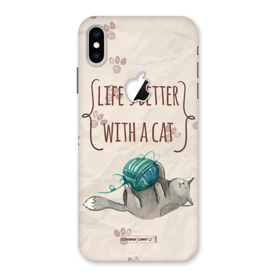 Cute Cat Back Case for iPhone XS Max Apple Cut