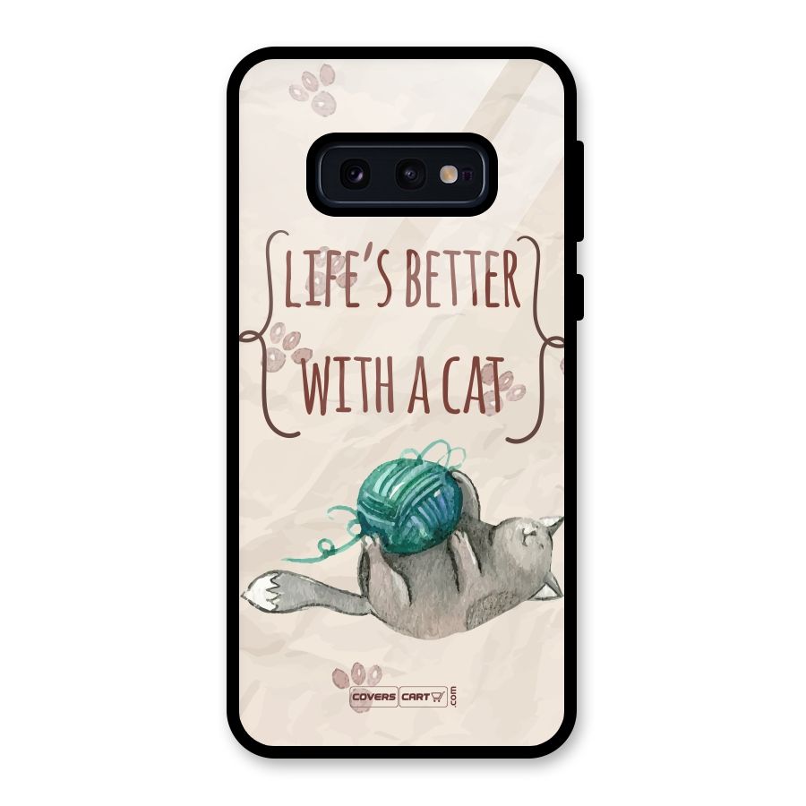 Cute Cat Glass Back Case for Galaxy S10e