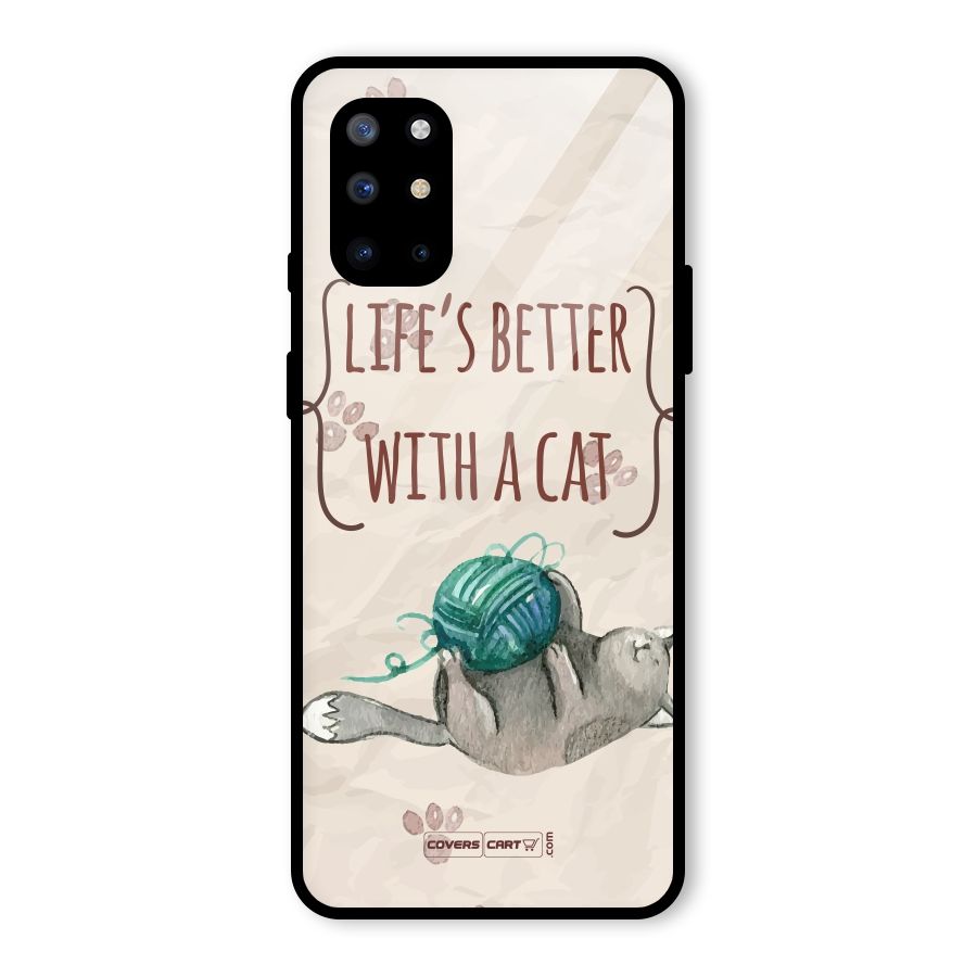 Cute Cat Glass Back Case for OnePlus 8T