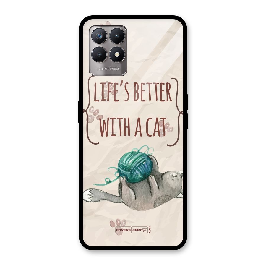 Cute Cat Glass Back Case for Realme Narzo 50
