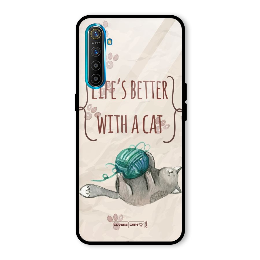 Cute Cat Glass Back Case for Realme X2