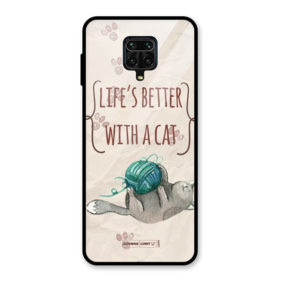 Cute Cat Glass Back Case for Redmi Note 10 Lite