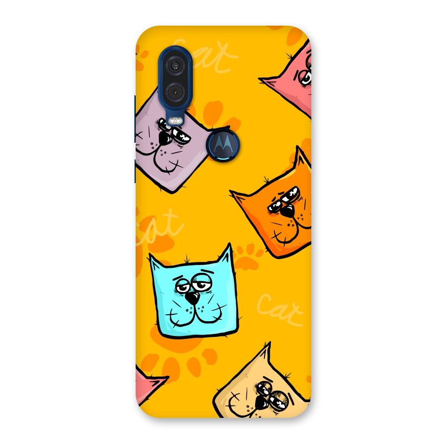 Cute Cat Pattern Back Case for Motorola One Vision