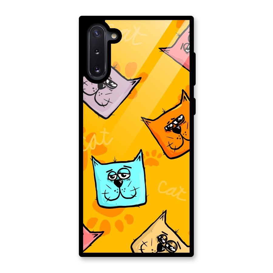 Cute Cat Pattern Glass Back Case for Galaxy Note 10