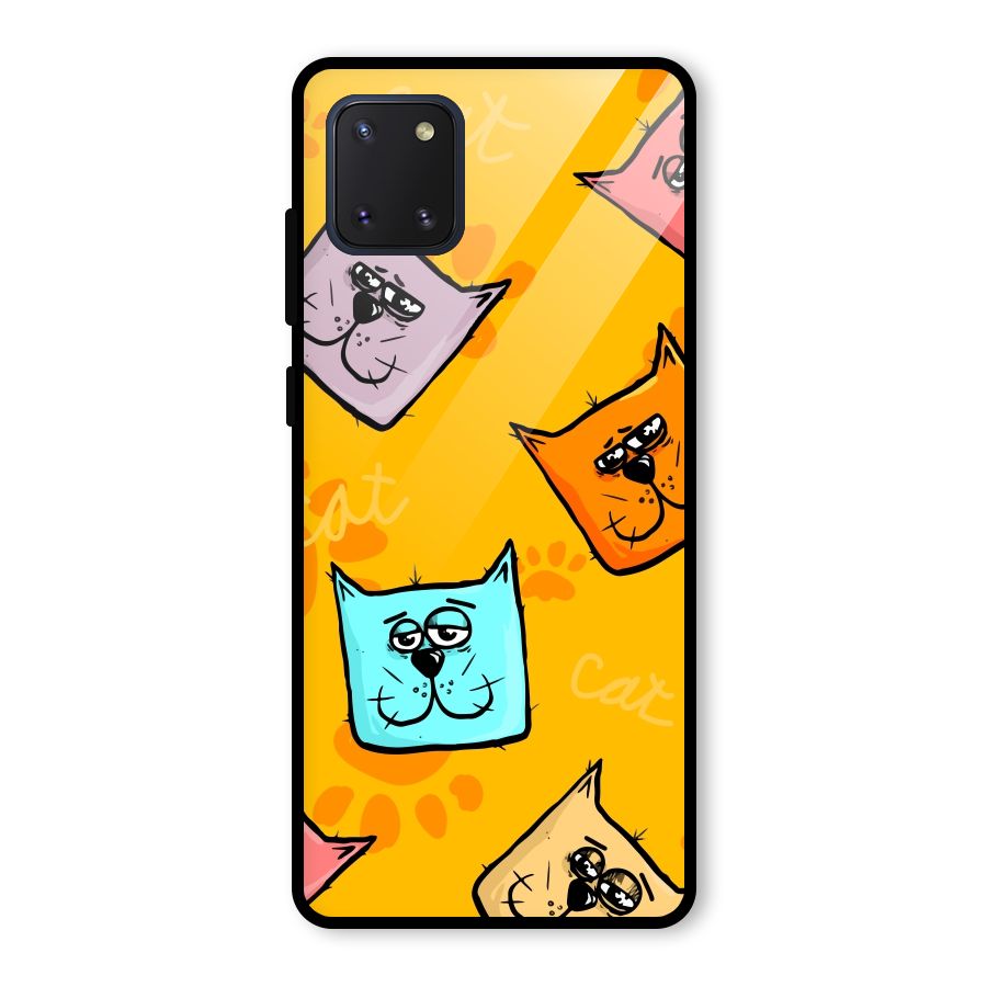 Cute Cat Pattern Glass Back Case for Galaxy Note 10 Lite