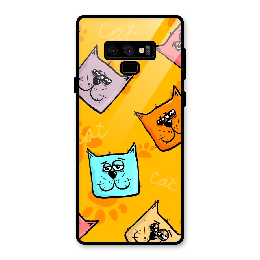 Cute Cat Pattern Glass Back Case for Galaxy Note 9