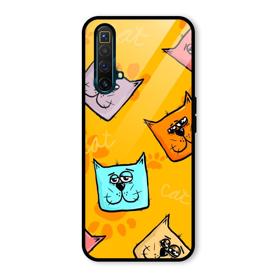 Cute Cat Pattern Glass Back Case for Realme X3 SuperZoom