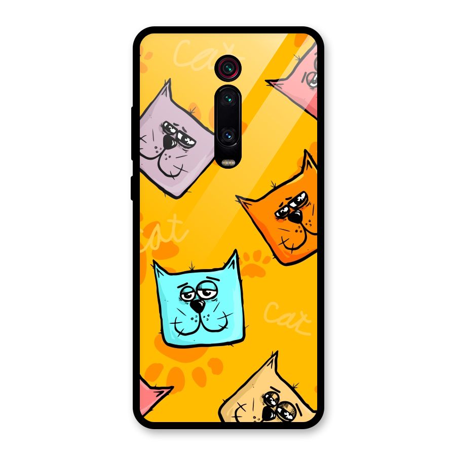 Cute Cat Pattern Glass Back Case for Redmi K20 Pro