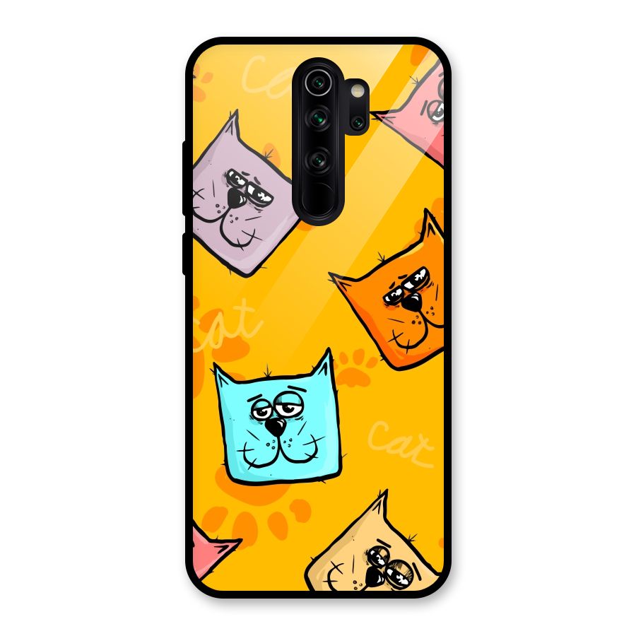 Cute Cat Pattern Glass Back Case for Redmi Note 8 Pro