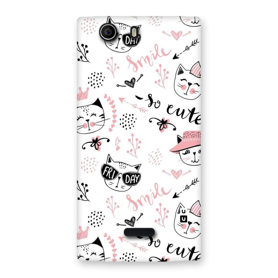 Cute Cat Swag Back Case for Canvas Nitro 2 E311
