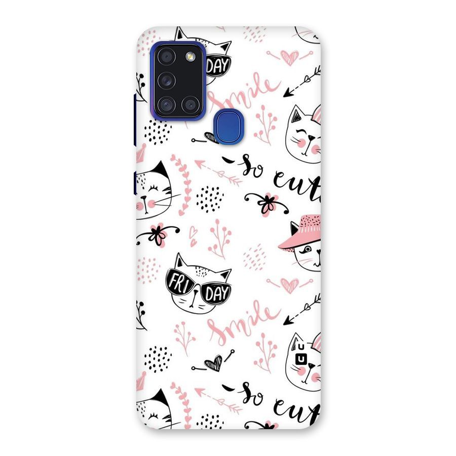 Cute Cat Swag Back Case for Galaxy A21s
